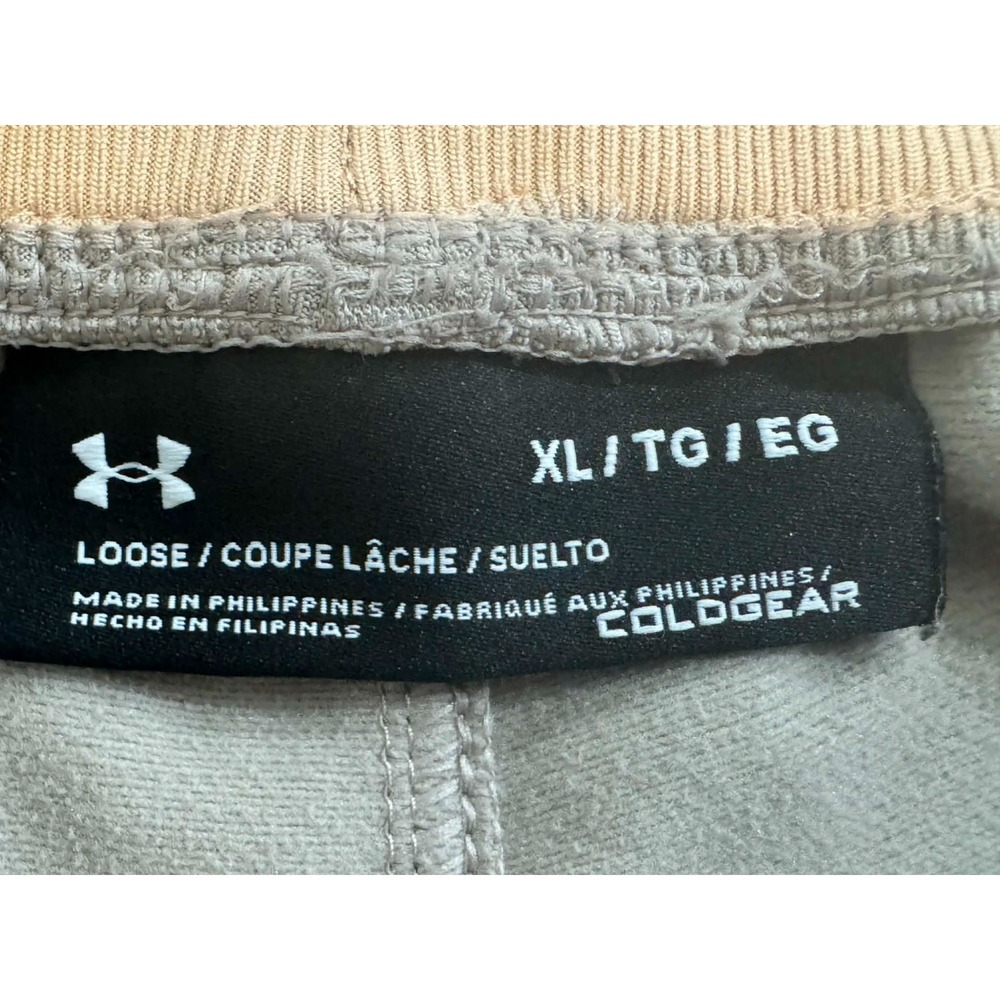Under Armour Loose Fit Joggers Men XL Tall Beige Athletic Zip Tech Pants - Picture 3 of 9
